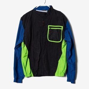 Vintage Deadstock 90s Jantzen Mens Large Windbreaker Jacket Colorblock NOS